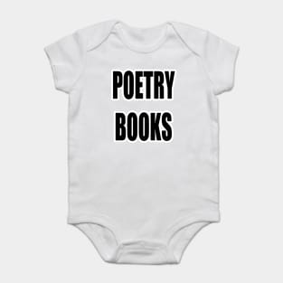 "POETRY BOOKS" Text Typography Baby Bodysuit